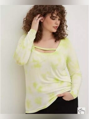 Torrid Lovesick tie dye strappy square neck long sleeve shirt size large